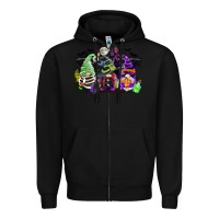 Black halloween gnome Zipper Hoodie - CowGirlArtShop