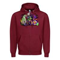Burgundy halloween gnome Zipper Hoodie - CowGirlArtShop