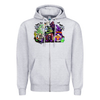 Heather Grey halloween gnome Zipper Hoodie - CowGirlArtShop