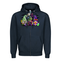 Navy halloween gnome Zipper Hoodie - CowGirlArtShop