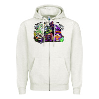 Oatmeal Heather halloween gnome Zipper Hoodie - CowGirlArtShop