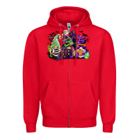 Red halloween gnome Zipper Hoodie - CowGirlArtShop