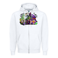 White halloween gnome Zipper Hoodie - CowGirlArtShop