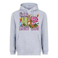 Heather Grey Easter Day One hip Lunch Lady Heavyweight Hoodie - OliviaCreatesArt