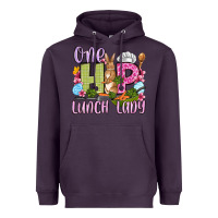 Plum Easter Day One hip Lunch Lady Heavyweight Hoodie - OliviaCreatesArt