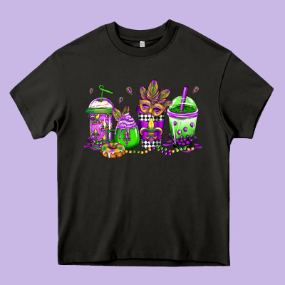 Mardi Gras Coffee Heavy Core Tee Designed By Jasminsmagicworld
