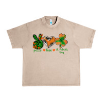 French Oak Peace Love St.Patrick's Day Urban Heavy Tee - BundleAndBundleShop