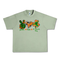Oil Green Peace Love St.Patrick's Day Urban Heavy Tee - BundleAndBundleShop
