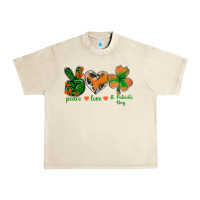 Sandshell Peace Love St.Patrick's Day Urban Heavy Tee - BundleAndBundleShop