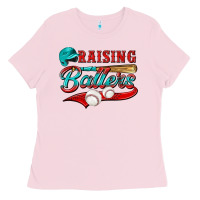 Bubblegum Pink raising ballers Ladies Tee - NancyCooperArtShop
