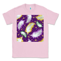 Bubblegum Pink Mardi Gras Feathers seamless pattern Classic Tee - BundleAndBundleShop