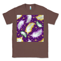 Chestnut Mardi Gras Feathers seamless pattern Classic Tee - BundleAndBundleShop