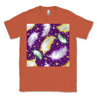Copper Mardi Gras Feathers seamless pattern Classic Tee - BundleAndBundleShop