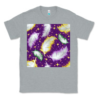 Heather Grey Mardi Gras Feathers seamless pattern Classic Tee - BundleAndBundleShop