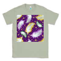 Matcha Mardi Gras Feathers seamless pattern Classic Tee - BundleAndBundleShop