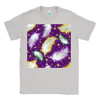 Moon Dust Mardi Gras Feathers seamless pattern Classic Tee - BundleAndBundleShop