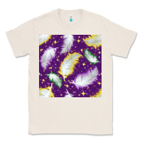 Natural Mardi Gras Feathers seamless pattern Classic Tee - BundleAndBundleShop