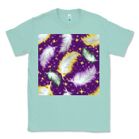Seafoam Mardi Gras Feathers seamless pattern Classic Tee - BundleAndBundleShop