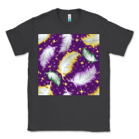 Smoke Mardi Gras Feathers seamless pattern Classic Tee - BundleAndBundleShop