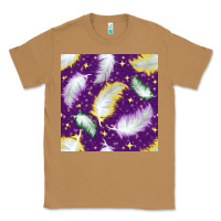 Toasted Coconut Mardi Gras Feathers seamless pattern Classic Tee - BundleAndBundleShop