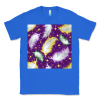 True Royal Mardi Gras Feathers seamless pattern Classic Tee - BundleAndBundleShop