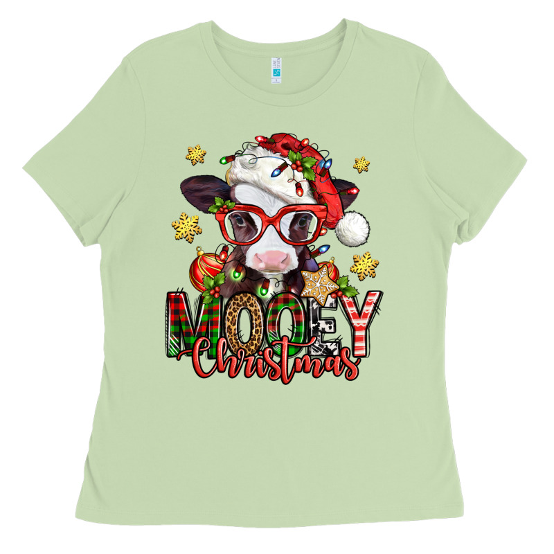 Mooey Christmas Baby Calf Ladies Tee by Jasminsmagicworld | Teevron