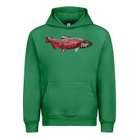 Emerald Chinook Salmon Fish Illustrations Urban Hoodie - LillyAllenDesigns