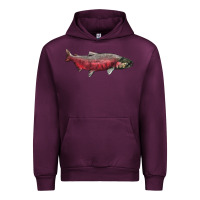 Mauve Wine Chinook Salmon Fish Illustrations Urban Hoodie - LillyAllenDesigns