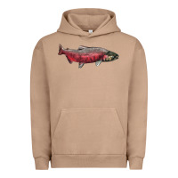 Pigment Burro Chinook Salmon Fish Illustrations Urban Hoodie - LillyAllenDesigns