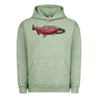 Pigment Oil Green Chinook Salmon Fish Illustrations Urban Hoodie - LillyAllenDesigns