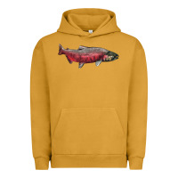 Pigment Peanut Butter Chinook Salmon Fish Illustrations Urban Hoodie - LillyAllenDesigns