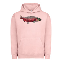Pigment Salmon Chinook Salmon Fish Illustrations Urban Hoodie - LillyAllenDesigns