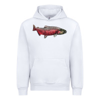 White Chinook Salmon Fish Illustrations Urban Hoodie - LillyAllenDesigns