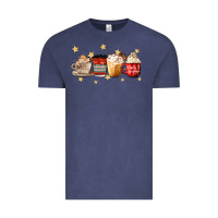 Vintage Denim christmas coffee Vintage Tee - MaliasSmallBusiness
