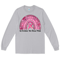 Moon Dust in october we wear pink breast cancer awareness rainbow Long Sleeve Tee - Jasminsmagicworld