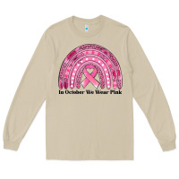 Mushroom in october we wear pink breast cancer awareness rainbow Long Sleeve Tee - Jasminsmagicworld