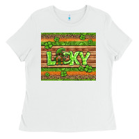 White st Patricks lucky gnome Ladies Tee - Jasminsmagicworld
