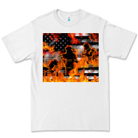 White firefighter thin red lin Premium Tee - LillyAllenDesigns