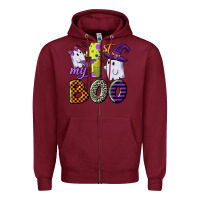 Burgundy my first boo Zipper Hoodie - CowGirlArtShop