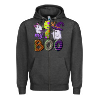 Charcoal Heather my first boo Zipper Hoodie - CowGirlArtShop