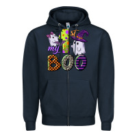 Navy my first boo Zipper Hoodie - CowGirlArtShop