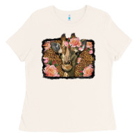 Bone Western Floral Giraffe Ladies Tee - LillyAllenDesigns