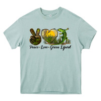 Arona peace love green lizard Heavy Core Tee - LillyAllenDesigns