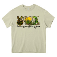 Mossy peace love green lizard Heavy Core Tee - LillyAllenDesigns