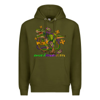 Army Green mardi saurus rex olivia Premium Hoodie - OliviaCreatesArt