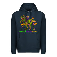 Navy mardi saurus rex olivia Premium Hoodie - OliviaCreatesArt