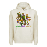 Oatmeal Heather mardi saurus rex olivia Premium Hoodie - OliviaCreatesArt