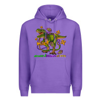 Purple mardi saurus rex olivia Premium Hoodie - OliviaCreatesArt