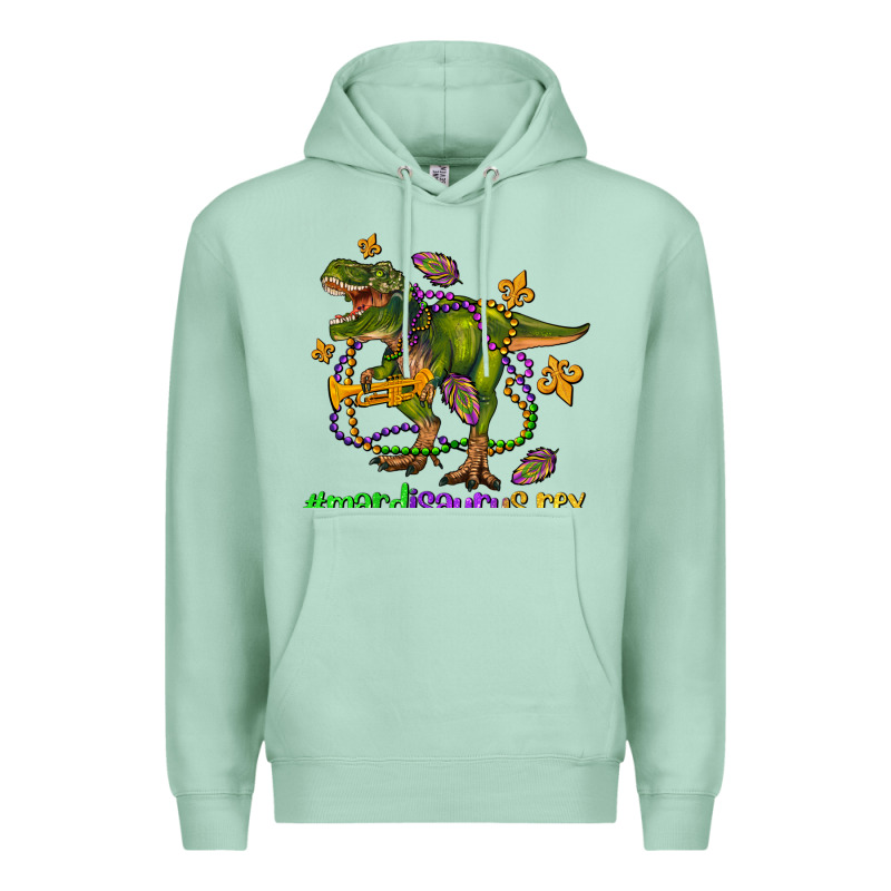 Mardi Saurus Rex Olivia Premium Hoodie by OliviaCreatesArt | Teevron
