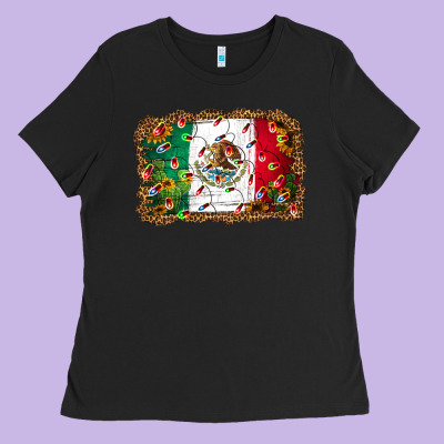 Christmas Lights Mexican Flag Ladies Tee Designed By Jasminsmagicworld